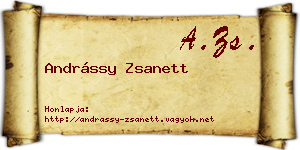 Andrássy Zsanett névjegykártya