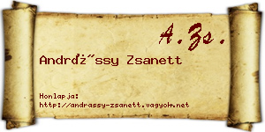 Andrássy Zsanett névjegykártya