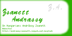 zsanett andrassy business card