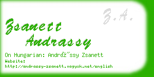 zsanett andrassy business card